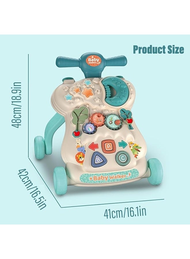 أجريون 3 في 1 مشاية أطفال 3 في 1 للبنات والأولاد مشاية للجلوس والوقوف، مركز أنشطة تعليمية مع لوحة لعب قابلة للإزالة تصميم ألعاب مشي للأطفال الرضع والبنات (أخضر) - Image 2